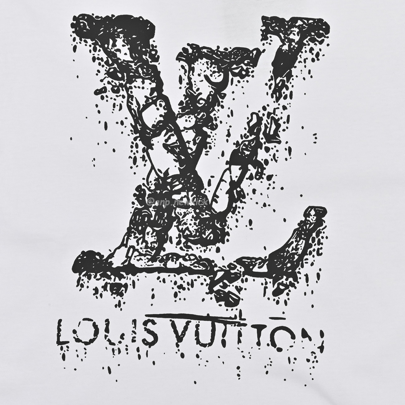 Louis Vuitton Classic Alphabet Digital Direct Spray Round Neck Short Sleeve T Shirt (11) - newkick.org